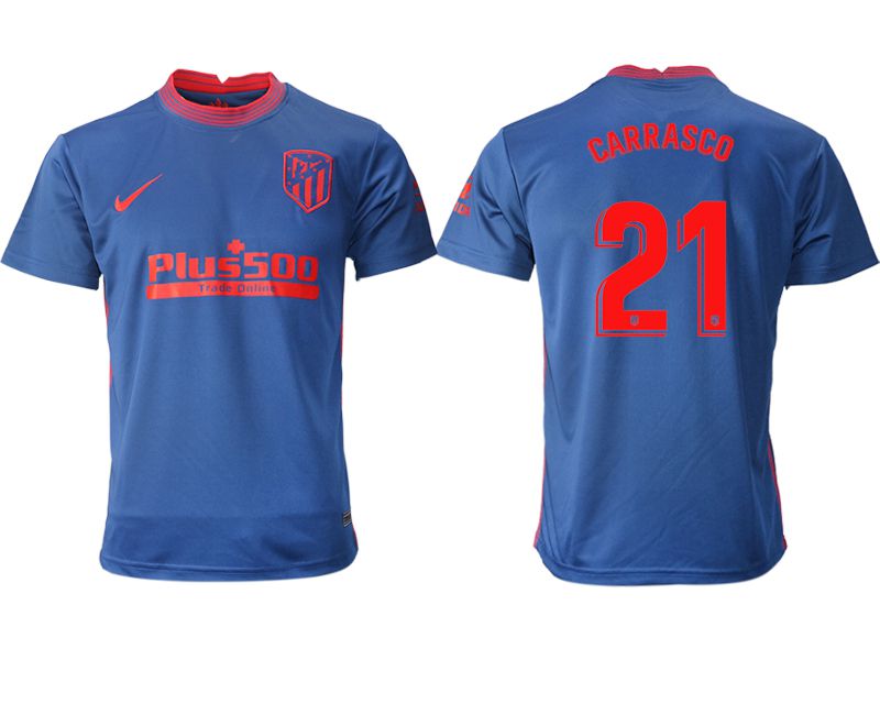 Men 2020-2021 club Atletico Madrid away aaa version #21 blue Soccer Jerseys